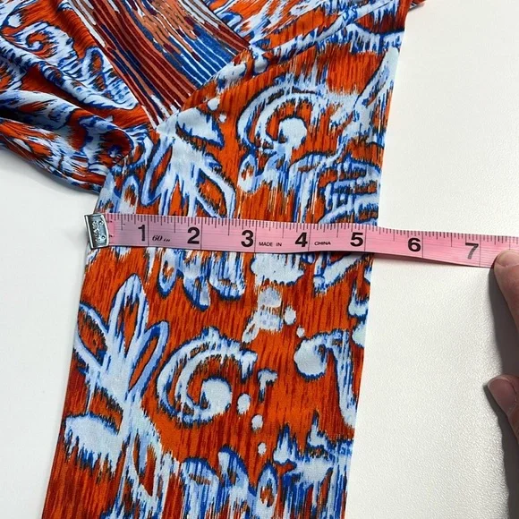 BCBGMAXAZRIA small dress colorful bohemian pattern long sleeved scoop neck dress - Picture 6 of 10